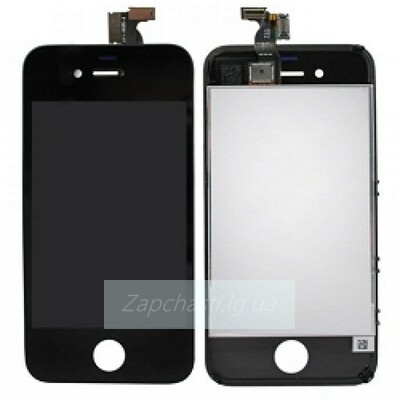 Дисплей для iPhone 4S + тачскрин черный с рамкой HQ