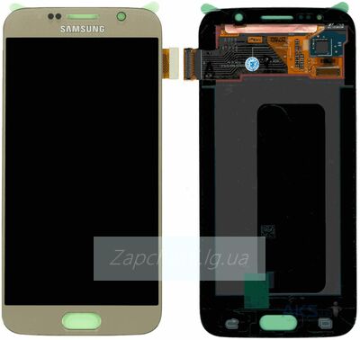 Дисплей для Samsung G920F Galaxy S6; Samsung, золотистый, с сенсорным экраном, original (PRC)