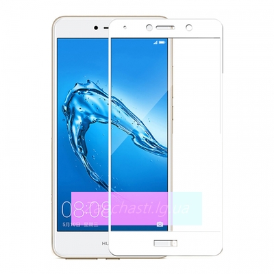 Защитное стекло Полное покрытие для Huawei Y7 2017 Белое