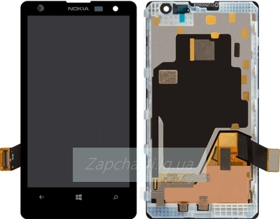 Дисплей для Nokia 1020 Lumia + touchscreen, чёрный, с передней панелью