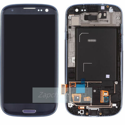 Дисплей для Samsung i9300 Galaxy S III + тачскрин + рамка (синий) ОРИГ100%