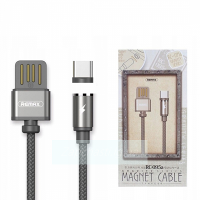 Кабель USB Remax RC-095m micro (1м) магнитный (серебро)