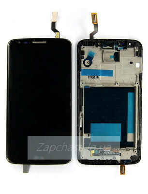 Дисплей для LG D802 G2/D805 + touchscreen, чёрный, 20 pin, с передней панелью, оригинал (Китай)