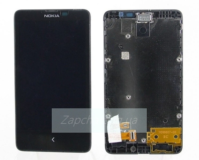 Дисплей для Nokia XL Dual Sim + touchscreen, чёрный, с передней панелью
