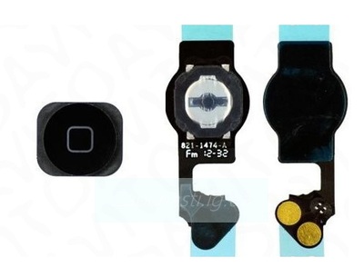 Шлейф для iPhone 5 + кнопка Home в сборе с резиновым фиксатором черная , ориг