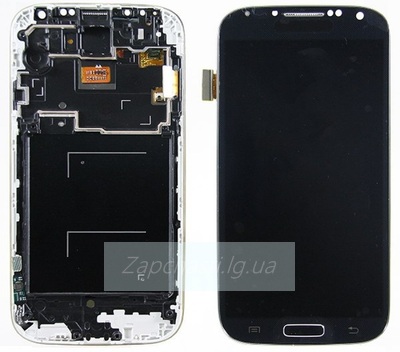 Дисплей для Samsung i9505 Galaxy S4 LTE + тачскрин + рамка (черный)