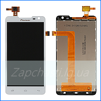 Дисплей для Prestigio MultiPhone PAP 5300 DUO + touchscreen, белый, с передней панелью