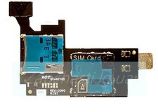 Шлейф для Samsung N7100 (с компонентами) + разъем сим + разъем карты памяти