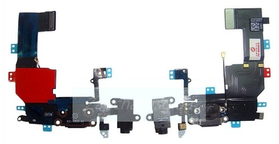 Шлейф для iPhone 5C + разъем зарядки + разъем гарнитуры