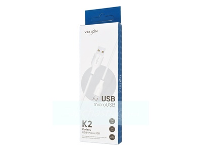 Кабель USB VIXION (K2m) microUSB (2м) (белый)