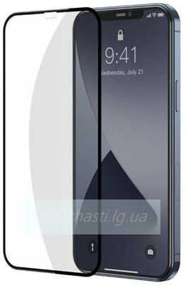 Защитное стекло Премиум для iPhone 12 mini Черное (Закалённое+, полное покрытие)