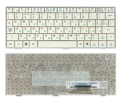 Клавиатура для ноутбука ASUS Eee PC (700, 701, 900, 901, 902, 4G), rus, white