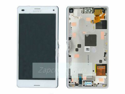 Дисплей для Sony D5803 / D5833  Xperia Z3 Compact + рамка + тачскрин (белый) ORIG