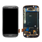 Дисплей для Samsung i9300 Galaxy S III + тачскрин + рамка (серый) ОРИГ100%
