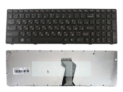 Клавиатура для ноутбука LENOVO (B570, B575, B580, B590, V570, V575, V580, Z570, Z575) rus, black, black frame ORIGINAL