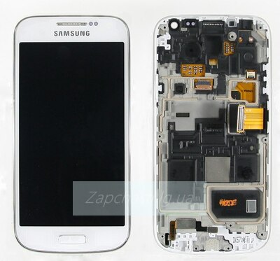 Дисплей для Samsung i9190/i9192/i9195 Galaxy S4 mini в рамке + тачскрин (белый) ОРИГ 100%