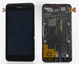 Дисплей для Nokia 530 (Lumia) (RM1019) в рамке + тачскрин (черный)