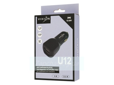 АЗУ VIXION U12 (2-USB/2.1A) (черный)