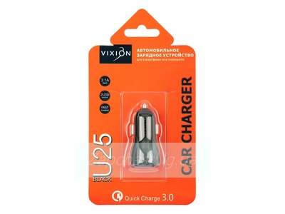 АЗУ VIXION U25 Quick Charger 3.0 (1-USB/2.1A;1-USB/3.1A) (черный)