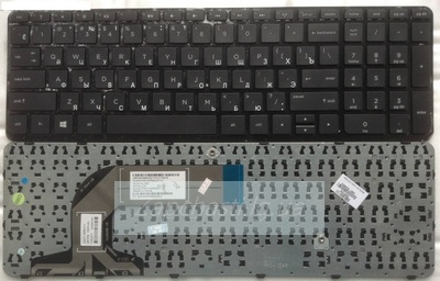 Клавиатура для ноутбука HP Pavilion 17, 17e, 17n, 17-n, 17-e, R68, черная, гор. Enter с фреймом