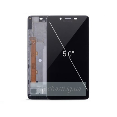Дисплей для Lenovo A5000 в рамке + тачскрин (черный) ориг