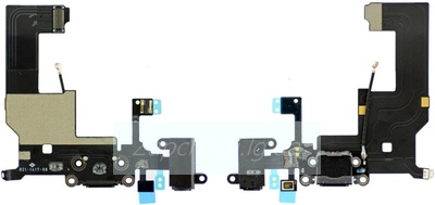 Шлейф для iPhone 5 + разъем зарядки + разъем гарнитуры + микрофон + антенна (черный) ориг