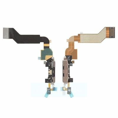Шлейф для iPhone 4S с разъёмом зарядки и микрофоном, черный