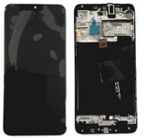 Дисплей для Samsung A015F Galaxy A01 (2020) в рамке + тачскрин (черный) ОРИГ100% (узкий коннектор)