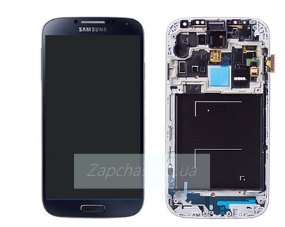 Дисплей для Samsung i9505 Galaxy S4 LTE + тачскрин + рамка (синий)