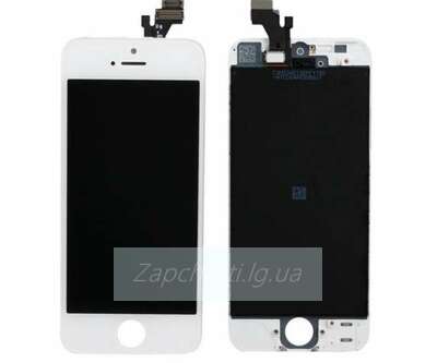 Дисплей для iPhone 5 + тачскрин белый с рамкой пластик камеры и датчик приближения (TianMa)