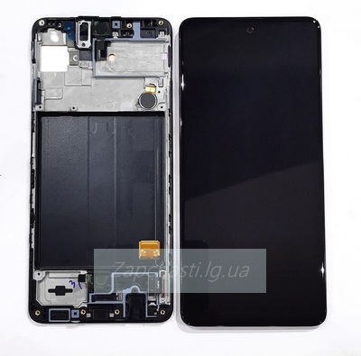Дисплей для Samsung A515F Galaxy A51 (2019) в рамке + тачскрин (черный) ORIG 100%