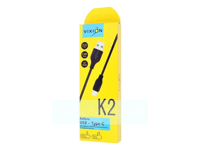 Кабель USB VIXION (K2) Type-C (2м) (черный)