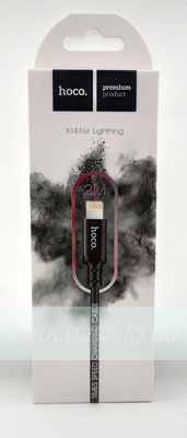 Кабель USB HOCO (X14) для iPhone Lightning 8 pin (2м) (черный)