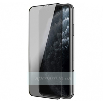Защитное стекло Антишпион для iPhone X/Xs/11 Pro (Закалённое, полное покрытие) Черное