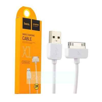 Кабель USB HOCO (X1) для  iPhone 4 (30 pin) (1м) (белый)