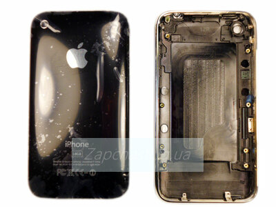 Задняя крышка для iPhone 3G 16GB в сборе с хром. рамкой (черный)