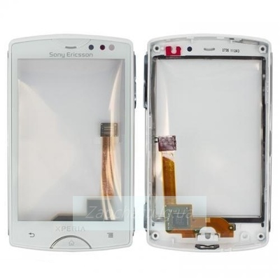 Тачскрин для Sony Ericsson ST15i Xperia Mini, белый, с передней панелью