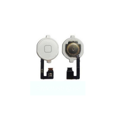 Шлейф для iPhone 4 кнопки меню (Home) + толкатель белый