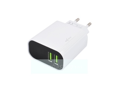 СЗУ VIXION L15 (2-USB/3.1A) с дисплеем (белый)