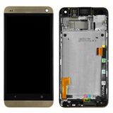 Дисплей для HTC 801e One M7 + touchscreen, чёрный, с передней панелью золотистого цвета