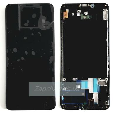 Дисплей для Samsung A705F Galaxy A70 в рамке + тачскрин (черный) ОРИГ100%