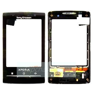 Тачскрин для Sony Ericsson X10 Mini Pro (U20), чёрный, с передней панелью