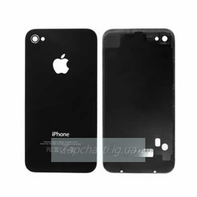 Задняя крышка для iPhone 4 черная, копия высокого качества