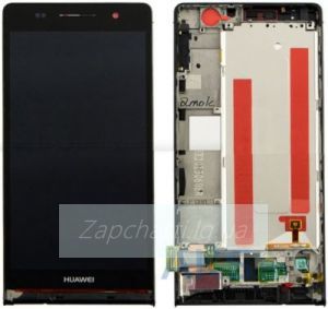 Дисплей для Huawei P6-U06 Ascend + touchscreen, чёрный, с передней панелью серебристого цвета