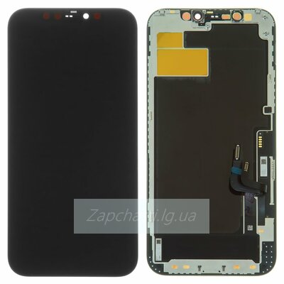 Дисплей для iPhone 12\12 Pro + тачскрин черный с рамкой (Hard OLED)