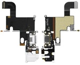 Шлейф для iPhone 6 + разъем зарядки + разъем гарнитуры + микрофон (белый) ORIG