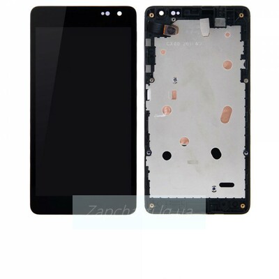 Дисплей для Microsoft 535 Lumia (RM1090) + тачскрин (черный) + рамка (черный ) (CT2S1973FPC)