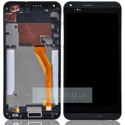 Дисплей для HTC Desire 816, черный, с передней панелью, с сенсорным экраном, желтый шлейф