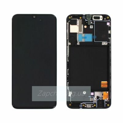 Дисплей для Samsung A315F Galaxy A31 в рамке + тачскрин (черный) (OLED)