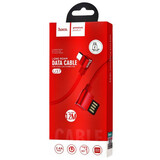 Кабель USB HOCO (U37) microUSB L-образный (1,2м) (красный)